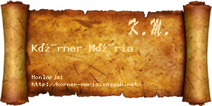 Körner Mária névjegykártya