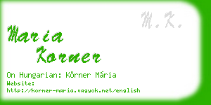 maria korner business card